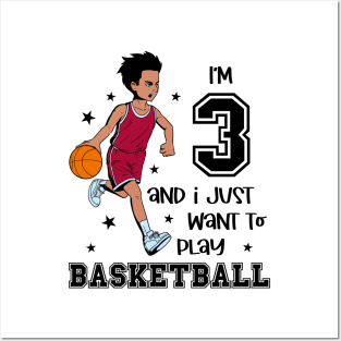 Boy plays basketball - I am 3 Posters and Art